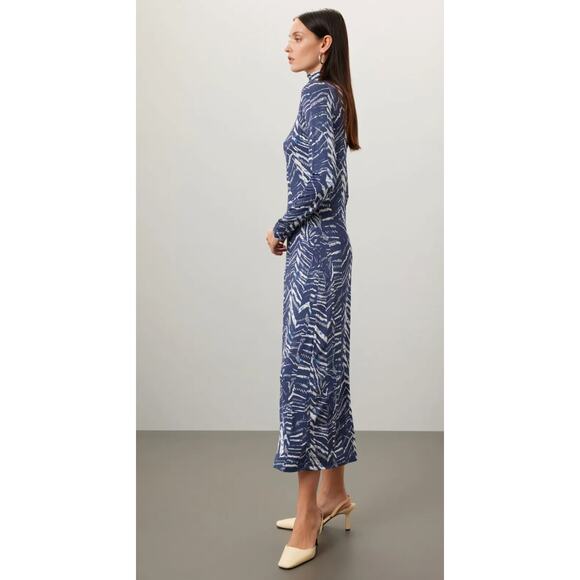 Marie Oliver Paxton Dress in Blue Animal Mesh - Picture 3 of 11